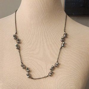 NWT Charter Club Strikezone Silver Crystals/ Beads Illusion Necklace